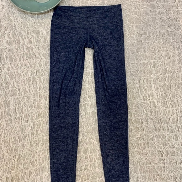 Athleta Shimmer Chaturanga Running Tights Yoga Barre Leggings Blue XS Gym Wear - Picture 2 of 8